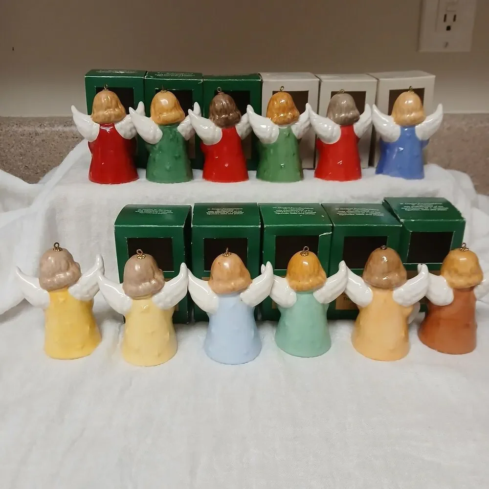 Lot Of 12 Vtg Goebel Angel Bell Ornaments  1979-1989 W/Box Plus 1977 No Box